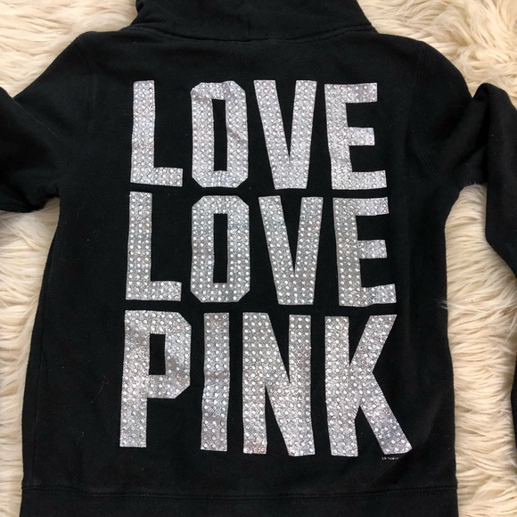 Victoria’s Secret PINK Bling Jeweled zip up - Picture 2 of 7